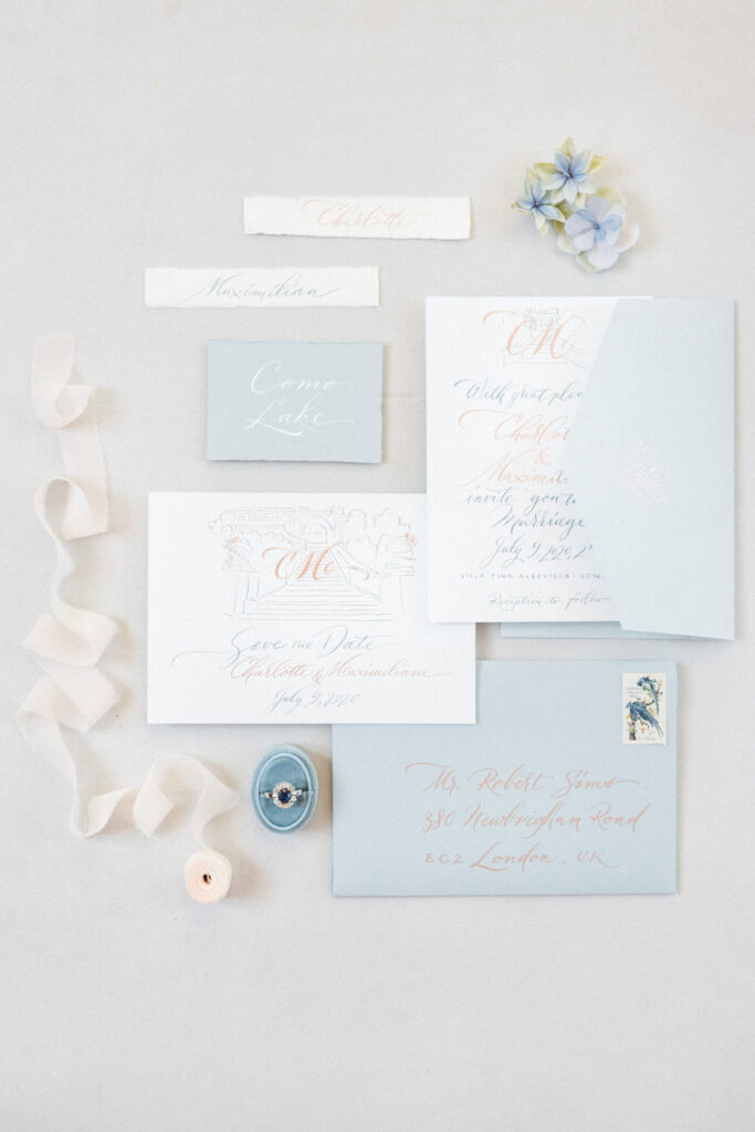 wedding invitations como lake
