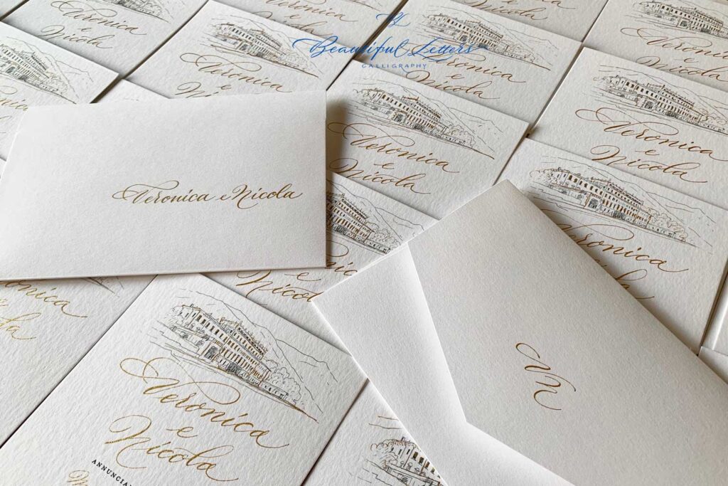 Wedding Suite Calligraphy at Villa Bettoni, Garda Lake