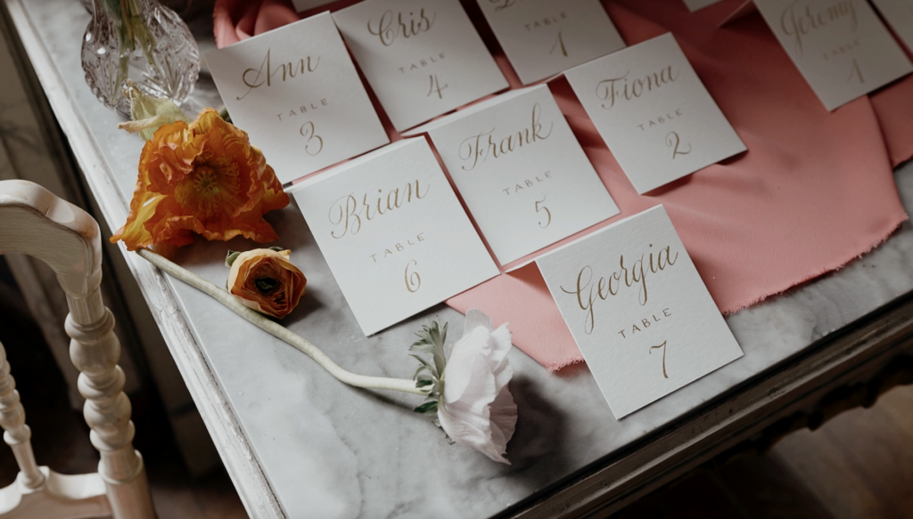 Villa Pizzo Lake Como Wedding Calligraphy